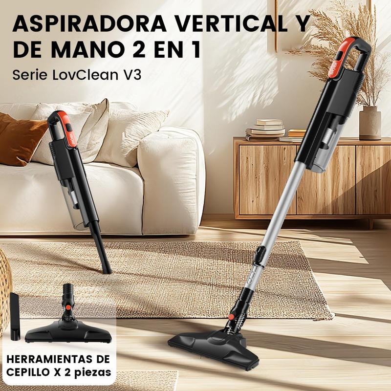 ENCHEN V3 Aspirador, Aspirador vertical y de mano 2 en 1, 650W Succión potente y limpieza conveniente | Succión ultra fuerte, filtración y limpieza de alta eficiencia, caja de polvo de gran capacidad de 1.2L, ligera y duradera para satisfacer las necesida