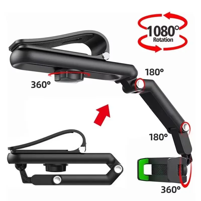 Soporte para teléfono de coche con brazo ajustable y rotación de 360°