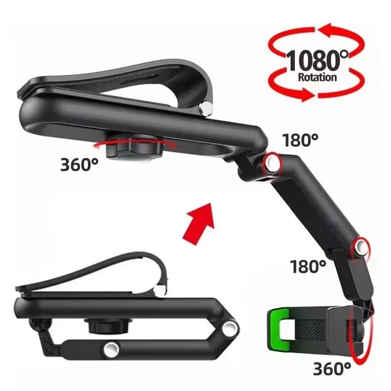 Soporte para teléfono de coche con brazo ajustable y rotación de 360°