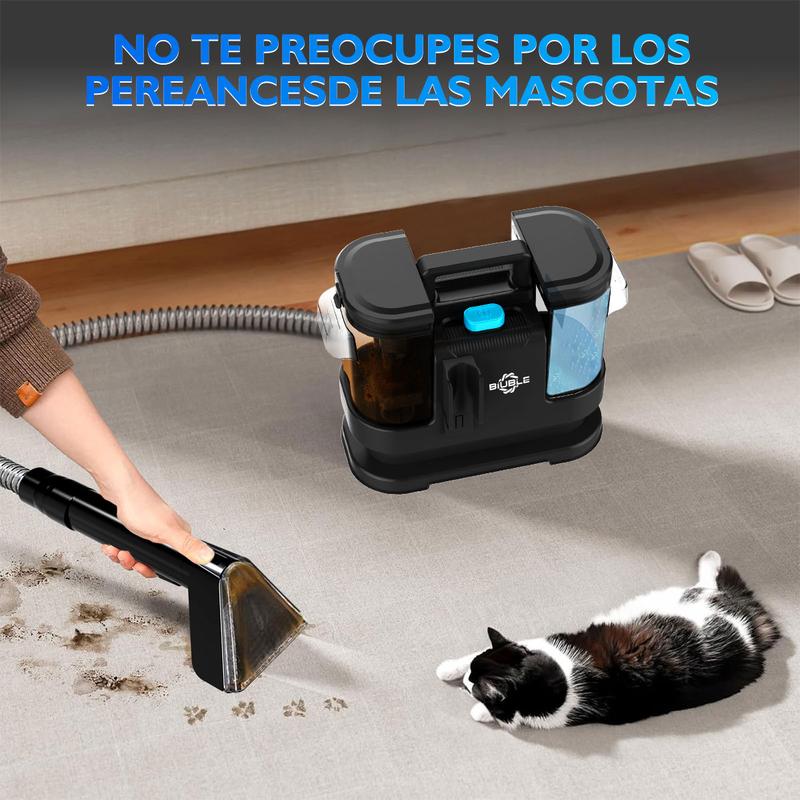 Aspiradora Limpiadora Lava Alfombra Tapicería De Inyección Succión , Máquina De Limpieza De Telas Para Sofá, Alfombra, Cortina Y Cama, Cepillo Profundo, Doble Tanque De Agua, Familias con mascotas