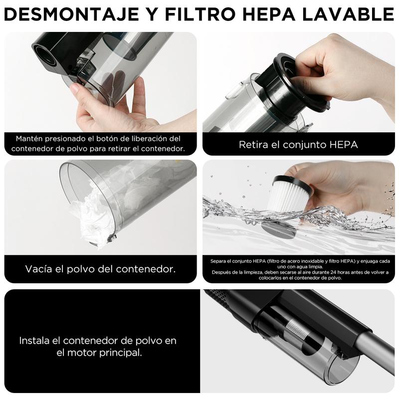 ENCHEN V3 Aspirador, Aspirador vertical y de mano 2 en 1, 650W Succión potente y limpieza conveniente | Succión ultra fuerte, filtración y limpieza de alta eficiencia, caja de polvo de gran capacidad de 1.2L, ligera y duradera para satisfacer las necesida