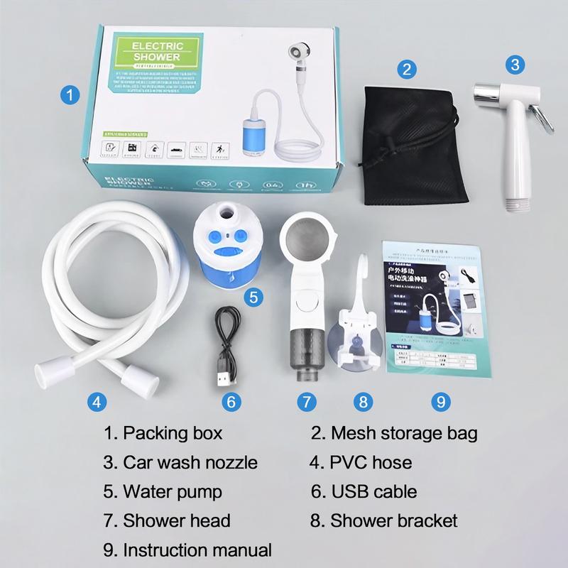 Set de bomba de agua recargable, equipo portátil para limpieza de mascotas en viajes y exteriores, juego de herramientas multifuncionales para drenaje de jardín #SelecciónDestacada