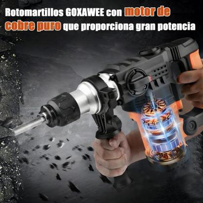 Rotomartillo Eléctrico SDS Plus Industrial, 1050 RPM, Taladro y Cincelador Multifuncional, Herramienta Eléctrica para Construcción