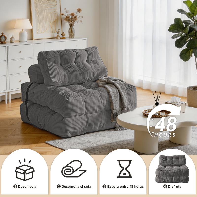 Sofá Cama Plegable 3 en 1 para Hogar Versátil y Compacto Ideal para Espacios Pequeños con Modos de Uso como Sofá Cama y Almacenamiento Fácil de Plegar sofa cloud mini bedroom