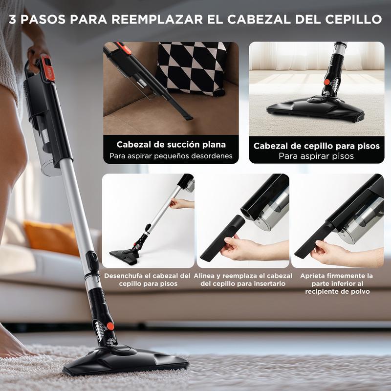 ENCHEN V3 Aspirador, Aspirador vertical y de mano 2 en 1, 650W Succión potente y limpieza conveniente | Succión ultra fuerte, filtración y limpieza de alta eficiencia, caja de polvo de gran capacidad de 1.2L, ligera y duradera para satisfacer las necesida