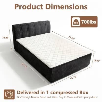 Cama portátil sin huesos, tamaño Queen, sin marco, no requiere montaje.