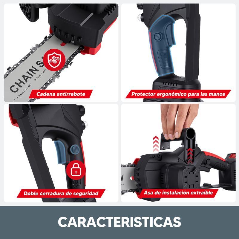 Motosierra Electrica Inalambrica Portátil 12in 1200w 3cadena