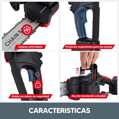 Motosierra Electrica Inalambrica Portátil 12in 1200w 3cadena