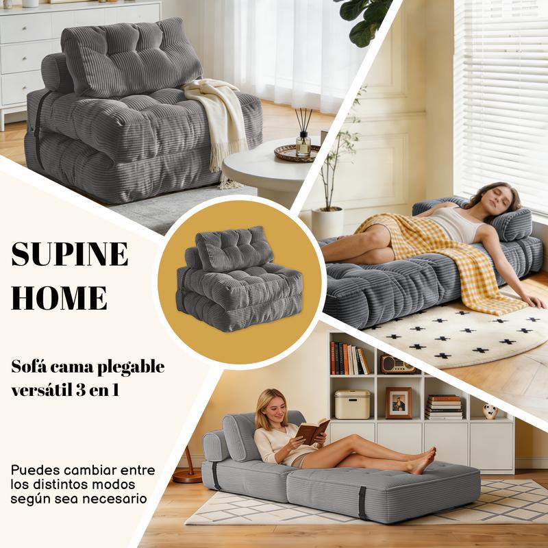 Sofá Cama Plegable 3 en 1 para Hogar Versátil y Compacto Ideal para Espacios Pequeños con Modos de Uso como Sofá Cama y Almacenamiento Fácil de Plegar sofa cloud mini bedroom