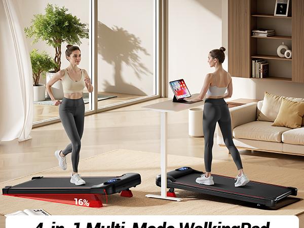 UMAY 16% Incline Treadmill for Home and Office, 4-in-1 Portable Foldable Under Desk Walking Pad,  2.5 HP Quiet with Diamond Pattern Belt,  Summerwins Home Exercise Equipment Home Gym Equipment summerwins
