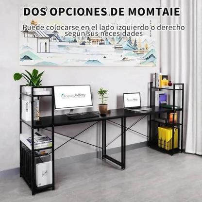 Escritorios Minimalistas Para Computadora 100 Cm ×40 Cm × 100 Cm , Estructura Resistente De Metal, Con Repisas, Mesa Minimalista