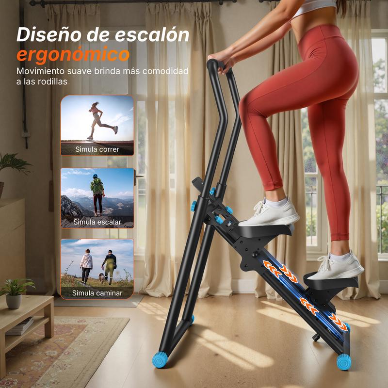 Stepper de Escalera con Manillar Pantalla LCD Capacidad 300LBS Máquina de Ejercicio Climber para Entrenamientos en Casa Equipo de Fitness para Mujeres y Hombres