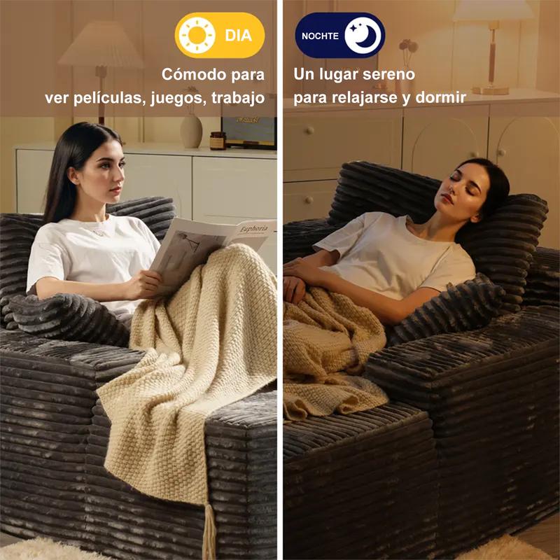 Sillón chaiselongue interior de 67 pulgadas,Sofá cama tapizado de gran tamaño, sofá cama, sillones para leer, sofás de 02