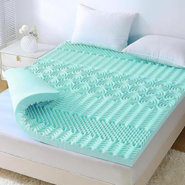 Bluelander Cubrecolchón de Memory Foam Texturizado Transpirable - Soporte Avanzado en 5 Zonas de Confort - Disponible en Varias Medidas