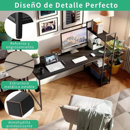 Escritorios Minimalistas Para Computadora 100 Cm ×40 Cm × 100 Cm , Estructura Resistente De Metal, Con Repisas, Mesa Minimalista