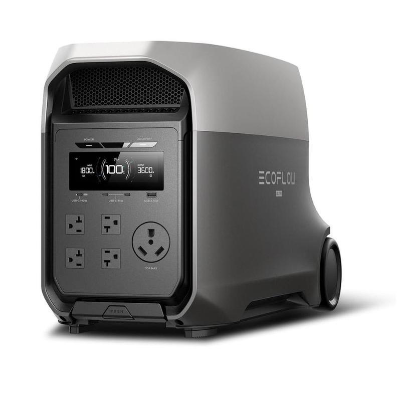 Estación de energía ultraportátil 3, batería LiFePO4 de 3072 Wh, potencia de salida de 3600 W (pico de 7200 W) para el hogar, generador solar para uso doméstico, accesorios de camping, emergencias y respaldo para vehículos recreativos (RV).