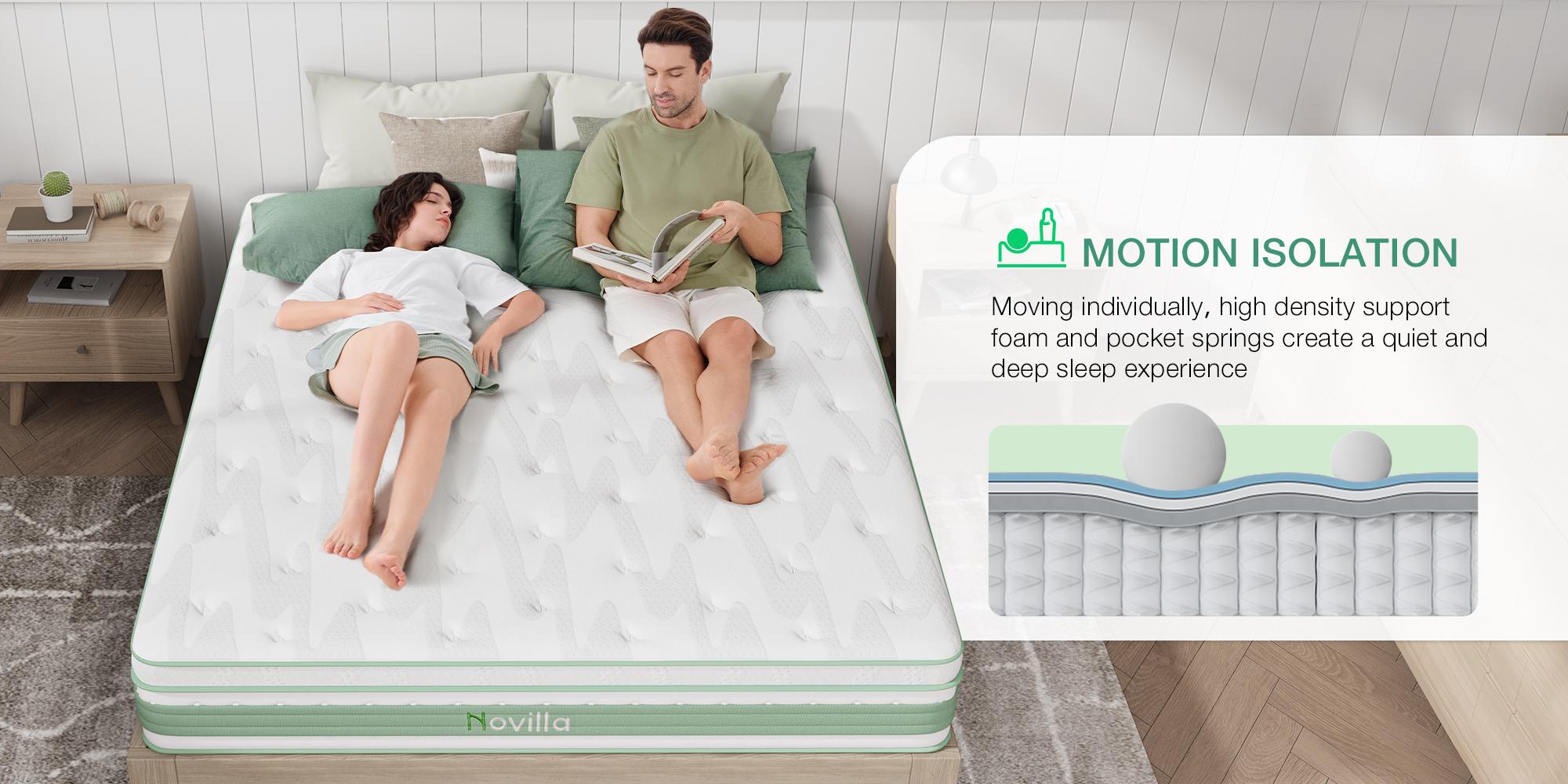 Fiberglass-Free Full/Queen/King  Medium Gel Memory Foam Hybrid Mattress -12/14 Inch-Perfect Balance of Softness & Firmness: High-Quality Mattress for All Sleepers & Body Alignment-Motion Isolation Mattress,Back To School