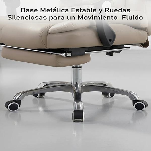 Silla De Escritorio Ergonómica Ajustable Reclinable para Oficina Ejecutiva con Soporte para Cuello y Espalda Color Khaki con Masaje Eléctrico y Ruedas 360°
