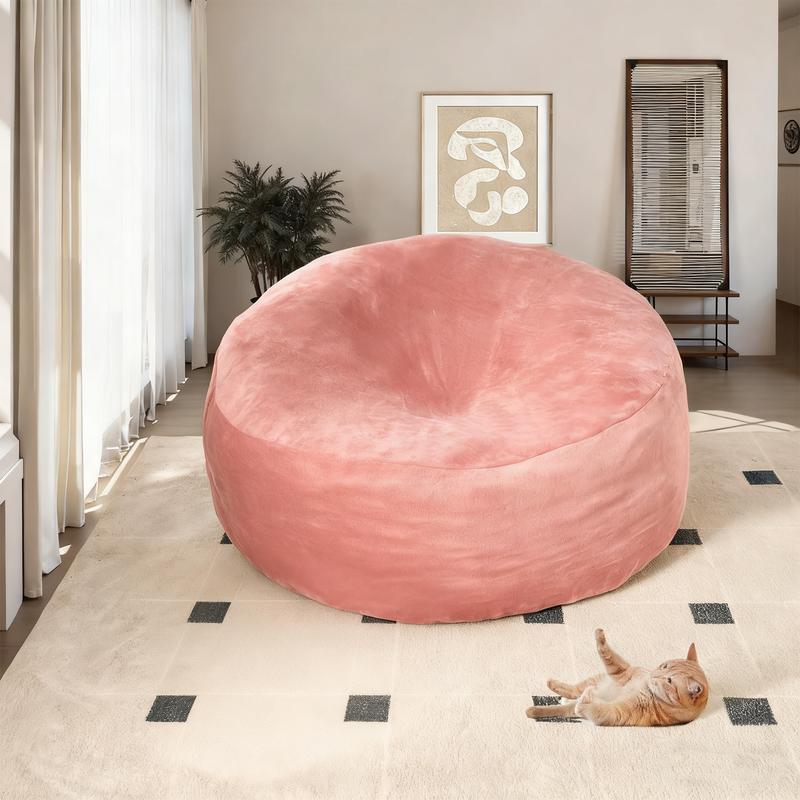 Sofá tipo puf para gente perezosa — Espuma viscoelástica de alta resiliencia — Funda de franela extraíble y lavable — Tamaño extragrande (prellenado) 05