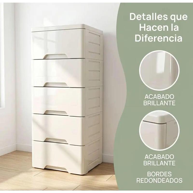 Cajonera Organizadora Desmontable 5 Niveles Gavetero de Almacenamiento Multifuncional para Hogar Dormitorio y Oficina Organizador Compacto para Ropa Juguete y Accesorios Diseño Moderno