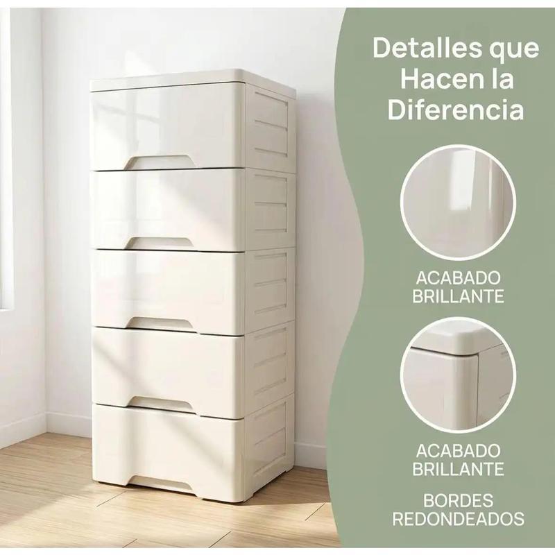 Cajonera Organizadora Desmontable 5 Niveles Gavetero de Almacenamiento Multifuncional para Hogar Dormitorio y Oficina Organizador Compacto para Ropa Juguete y Accesorios Diseño Moderno