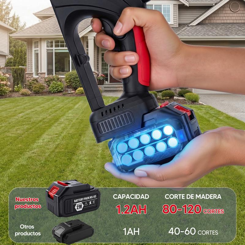 Motosierra Electrica Inalambrica Portátil 12in 1200w 3cadena