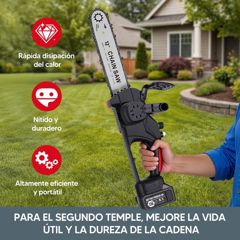 Motosierra Electrica Inalambrica Portátil 12in 1200w 3cadena