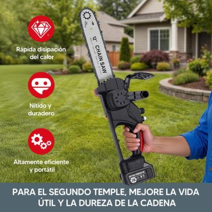 Motosierra Electrica Inalambrica Portátil 12in 1200w 3cadena