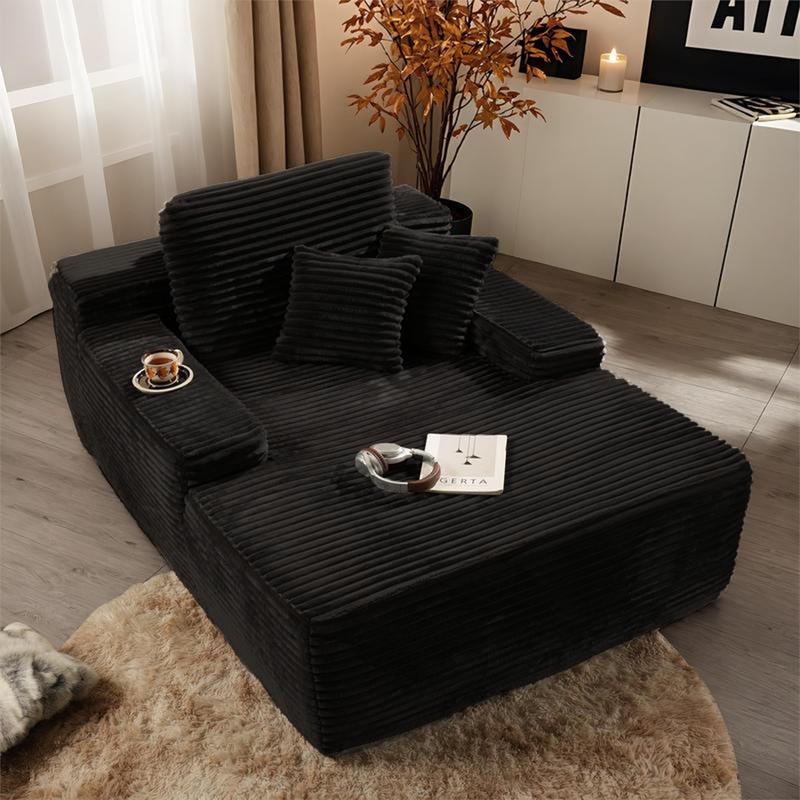 Sillón chaiselongue interior de 67 pulgadas,Sofá cama tapizado de gran tamaño, sofá cama, sillones para leer, sofás de 02