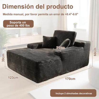 Sillón chaiselongue interior de 67 pulgadas,Sofá cama tapizado de gran tamaño, sofá cama, sillones para leer, sofás de 02