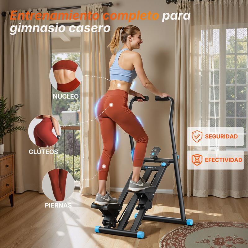 Stepper de Escalera con Manillar Pantalla LCD Capacidad 300LBS Máquina de Ejercicio Climber para Entrenamientos en Casa Equipo de Fitness para Mujeres y Hombres