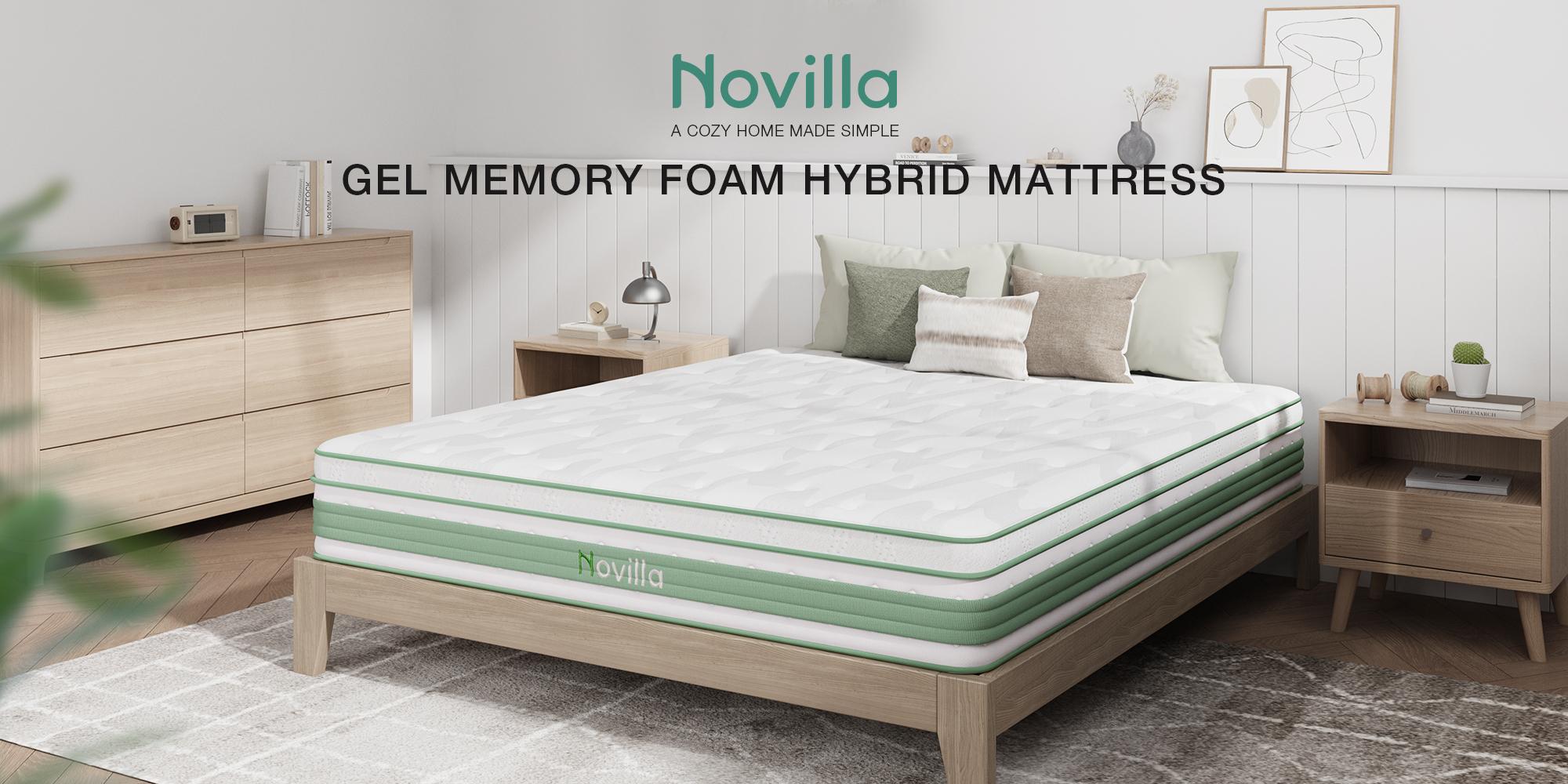 Fiberglass-Free Full/Queen/King  Medium Gel Memory Foam Hybrid Mattress -12/14 Inch-Perfect Balance of Softness & Firmness: High-Quality Mattress for All Sleepers & Body Alignment-Motion Isolation Mattress,Back To School