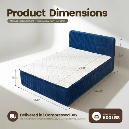 Cama portátil sin huesos, tamaño Queen, sin marco, no requiere montaje.