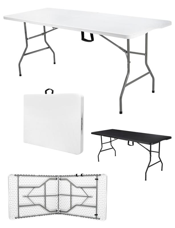 Mesa Plegable Plástico Tipo Portafolio 1.80m Jardín Portátil