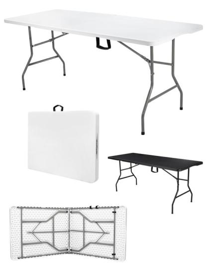 Mesa Plegable Plástico Tipo Portafolio 1.80m Jardín Portátil