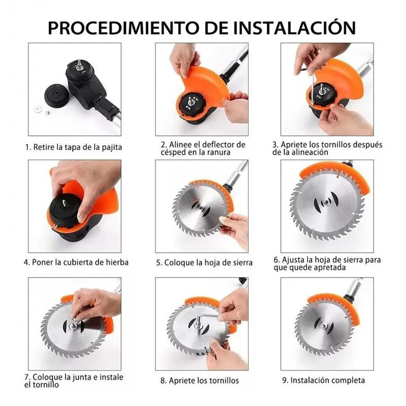 Cortacésped Eléctrico Portátil Inalámbrico Plegable con Ruedas Soplador 2 en 1 Rojo