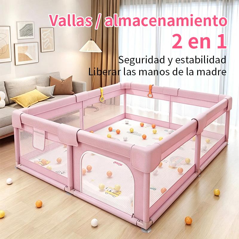 Corral de Juego para Bebé Grande, Parque de Juegos Infantil con Malla Transpirable, Centro de Actividades Seguro para Bebés con Base Antideslizante, Valla de Seguridad para Casa