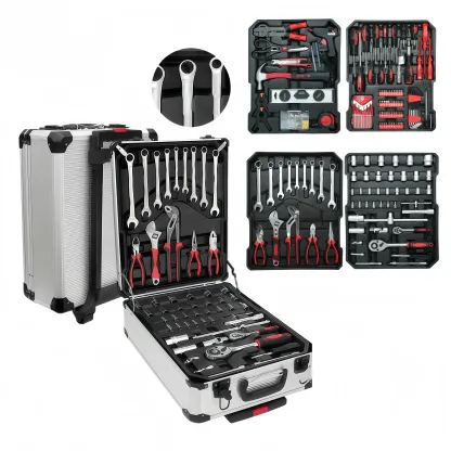 Caja de herramientas metálica de gran capacidad con 899 piezas: el kit definitivo para reparaciones domésticas. Juego completo con 4 cajones, ideal para el hogar; diseño sencillo y duradero, incluye herramientas para reparación de automóviles.