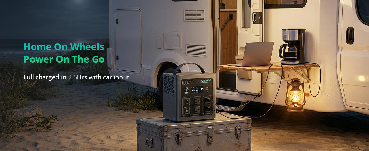 LIBRIDS C600 Portable Power Station for Home Backup,Camping ,Outages, Solar Generator,640Wh LiFePO4 Battery 8 Ports Ultra-Fast 0-80% Charging in 1Hr,Emergency Supply,Travel RVs Emergencies Gas Generator Alternative Charging Rechargeable