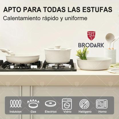 Set Desmontable 7/18/20/22 Piezas Ollas y Sartenes Serie de Colores Estilo Dopamina, Revestimiento Antiadherente Cerámico Sin PFAS, Compatible con todas las estufas y horno hasta 450°F, manijas desmontables, apto para lavavajillas
