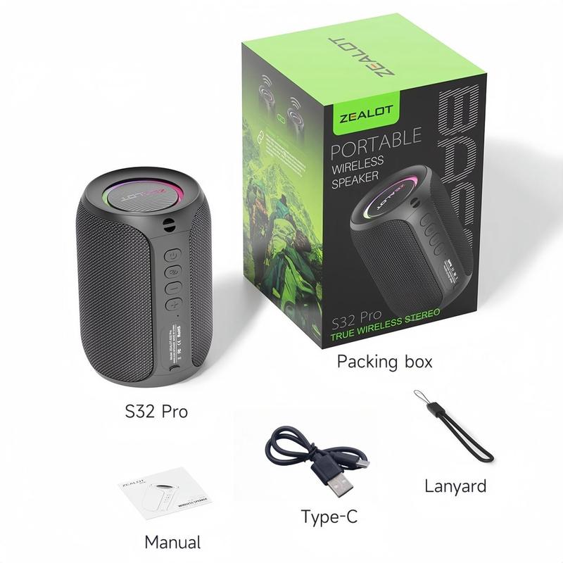 Altavoz portátil compatible con Bluetooth, altavoz inalámbrico multifuncional, altavoz estéreo de 15 W con graves potentes e iluminación RGB, altavoz resistente al agua para el hogar, exteriores, acampada y ciclismo, regalo de Halloween #SelecciónDestacad