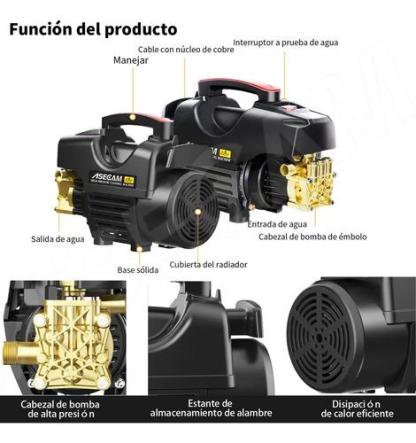 Hidrolavadora Electrica 9900w 3100psi Industriales Con Accesorios Adecuada Tanto Para Uso Doméstico Como Comercial Máquina De Limpieza Profesional