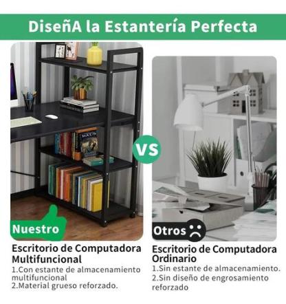 Escritorios Minimalistas Para Computadora 100 Cm ×40 Cm × 100 Cm , Estructura Resistente De Metal, Con Repisas, Mesa Minimalista