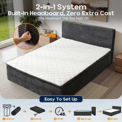 Cama portátil sin huesos, tamaño Queen, sin marco, no requiere montaje.