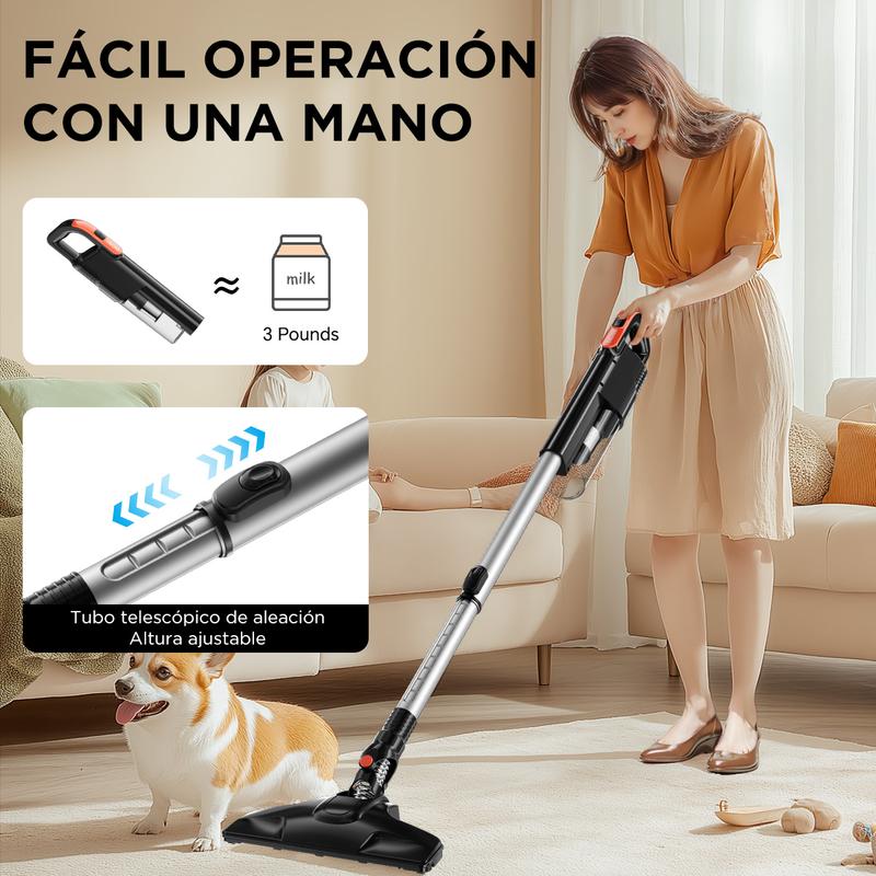 ENCHEN V3 Aspirador, Aspirador vertical y de mano 2 en 1, 650W Succión potente y limpieza conveniente | Succión ultra fuerte, filtración y limpieza de alta eficiencia, caja de polvo de gran capacidad de 1.2L, ligera y duradera para satisfacer las necesida