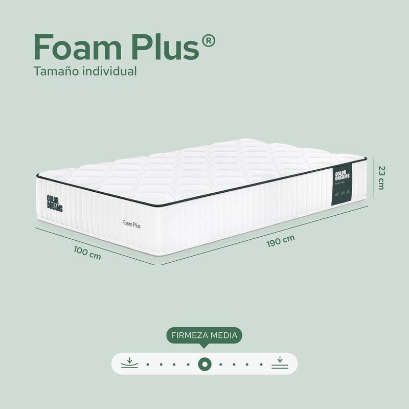 Colchón Color Dreams Plus | Memory Foam | 23cm | en Caja