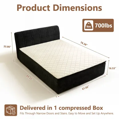 Cama portátil sin huesos, tamaño Queen, sin marco, no requiere montaje.