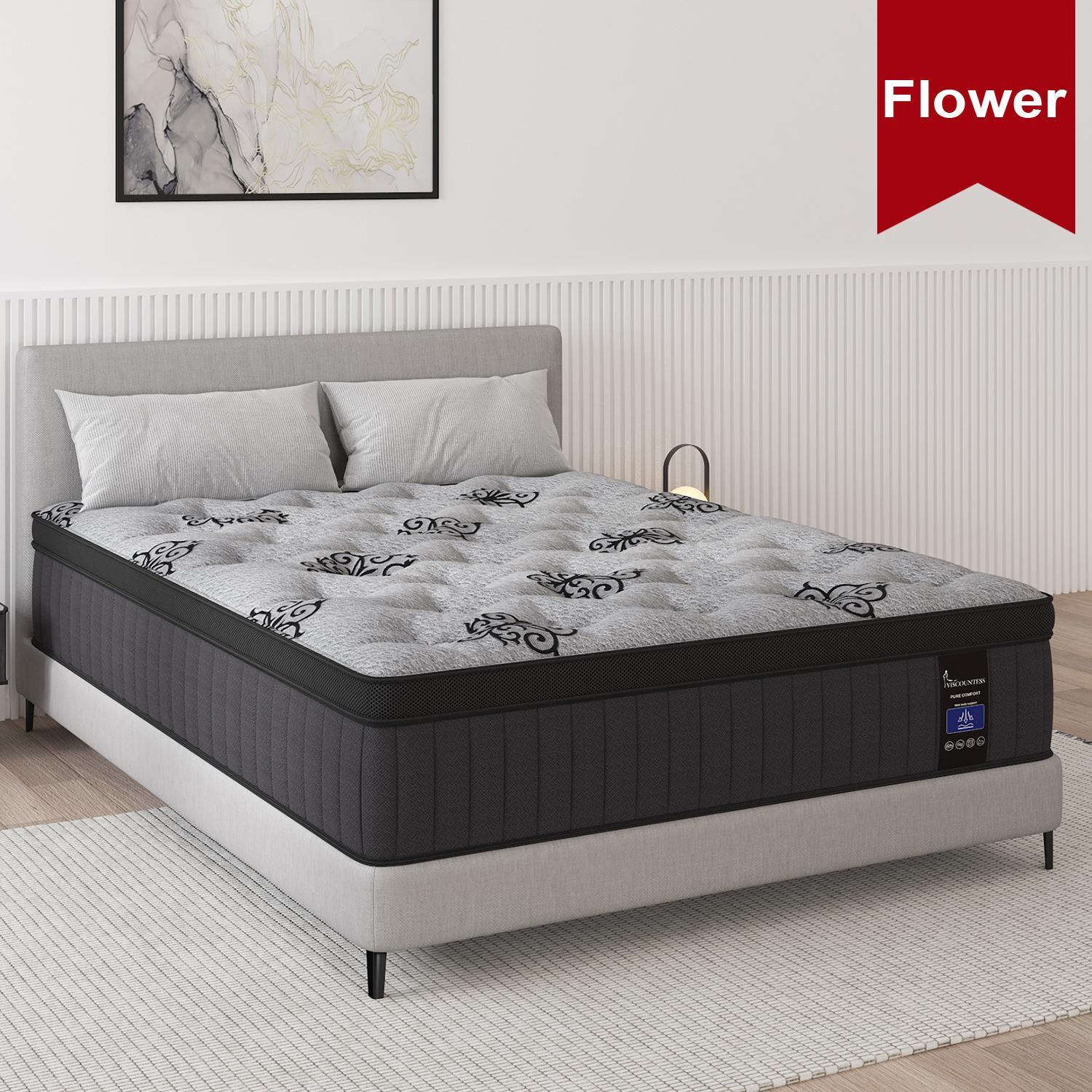10"12"14" Twin Full Queen King Size Mattress in a Box Hybrid Spring Memory Foam, Medium Firm Ergonomic Mattress