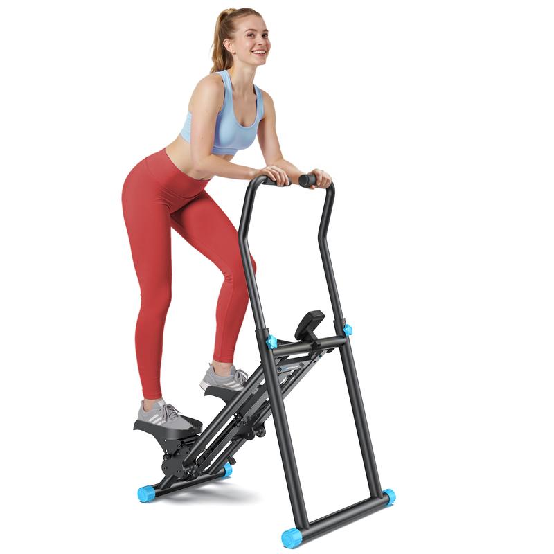 Stepper de Escalera con Manillar Pantalla LCD Capacidad 300LBS Máquina de Ejercicio Climber para Entrenamientos en Casa Equipo de Fitness para Mujeres y Hombres