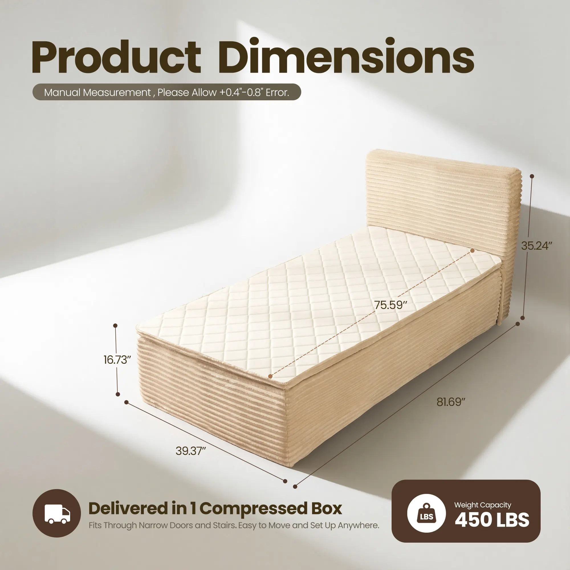 Cama portátil sin huesos, tamaño Queen, sin marco, no requiere montaje.